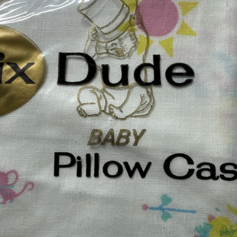 Vintage Chix Dude 100% Cotton Multicolored Stripes Fitted Baby Pillowcase